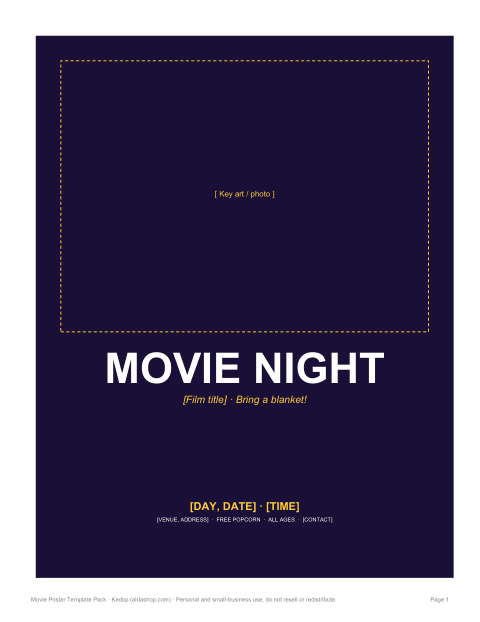 Preview of the first page of Movie night flyer