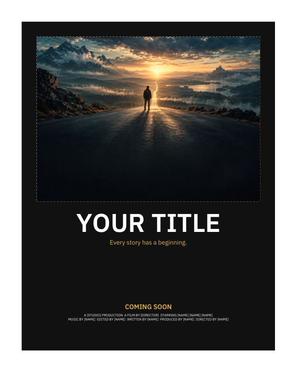 Preview of Classic One-Sheet Movie Poster Template