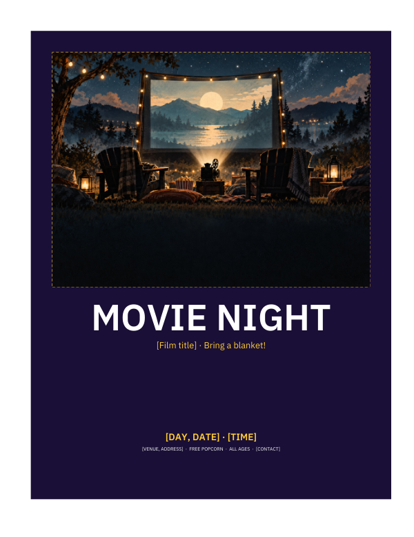 Preview of Printable Movie Night Flyer