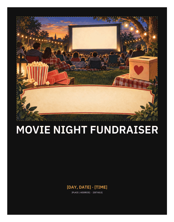 Preview of Movie Night Fundraiser Flyer