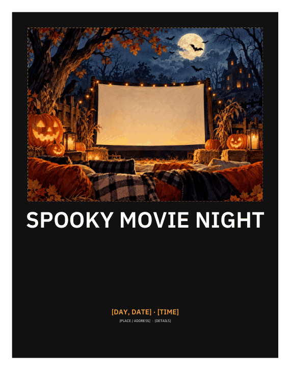 Preview of Spooky Movie Night Poster Template