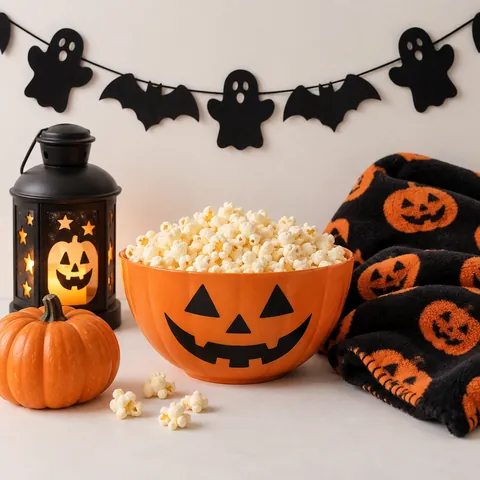 Halloween movie night decor